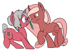 Size: 2587x1806 | Tagged: safe, artist:erthilo, oc, oc only, oc:cherry sundae, oc:steel cherry, fallout equestria, fallout equestria: broken bonds, :o, against wall, book, eye contact, frown, glasses, magic, nervous, raised eyebrow, raised hoof, raised leg, telekinesis, wide eyes