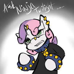 Size: 700x700 | Tagged: safe, artist:graphiclee, derpibooru import, sweetie belle, 30 minute art challenge, choker, collar, meanie belle, solo, spiked choker, spiked collar, spiked wristband, wristband