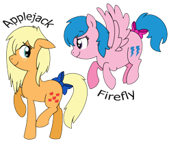 Size: 2168x1816 | Tagged: safe, artist:ixamxnoxgood, applejack (g1), firefly, g1, g1 to g4, generation leap