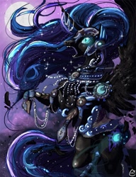 Size: 600x781 | Tagged: safe, artist:corrsollarobot, derpibooru import, nightmare moon, armor, solo