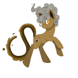 Size: 894x894 | Tagged: safe, artist:carrotveggiequeen, derpibooru import, oc, oc only, earth pony, pony, augmented tail, lady grey, solo, tea