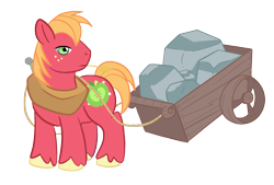 Size: 1700x1150 | Tagged: safe, artist:holly--jolly, derpibooru import, big macintosh, earth pony, pony, male, solo, stallion, wagon