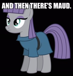 Size: 2195x2279 | Tagged: safe, maud pie, black background, image macro, meme, simple background, solo