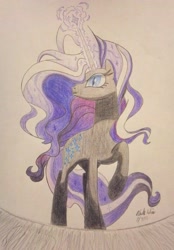 Size: 2008x2892 | Tagged: safe, artist:relativelyextreme, derpibooru import, nightmare rarity, solo, traditional art