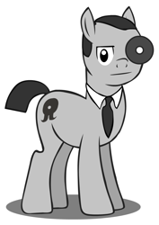 Size: 652x923 | Tagged: safe, artist:homfrog, derpibooru import, oc, oc only, arpaden, monocle, necktie, ponified, solo