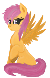 Size: 547x852 | Tagged: safe, artist:liquidarrow-x, derpibooru import, scootaloo, solo, unshorn fetlocks