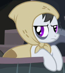 Size: 225x250 | Tagged: safe, derpibooru import, screencap, earth pony, pony, hearth's warming eve (episode), background pony, bags under eyes, cropped, earth pony tribe, female, hearth's warming eve, mare, solo, soot stain, unamused