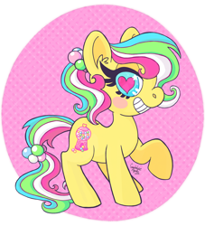 Size: 900x990 | Tagged: safe, artist:dolcisprinkles, derpibooru import, pretty pop, g3, heart eyes, solo, wingding eyes