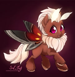 Size: 879x909 | Tagged: safe, artist:starshinebeast, oc, oc only, mothpony, original species, solo