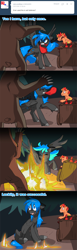 Size: 600x1958 | Tagged: safe, artist:kilo, derpibooru import, oc, oc only, oc:fire juggler blue, bear, ask, comic, tumblr