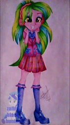 Size: 1024x1820 | Tagged: safe, artist:zafiro-black-hunter, lemon zest, equestria girls, solo, traditional art, watermark