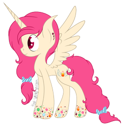 Size: 1278x1287 | Tagged: safe, artist:that-spotted-unicorn, derpibooru import, oc, oc only, oc:sugar high, alicorn, pony, alicorn oc, candy, solo