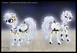 Size: 1600x1098 | Tagged: safe, artist:great-5, derpibooru import, oc, oc only, oc:stargazer, pony, unicorn, armor, lightmare, next-gen graphics, plot, redesign