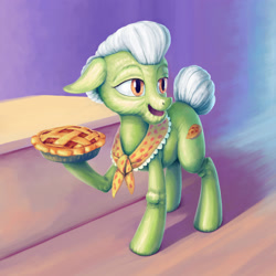 Size: 1664x1664 | Tagged: safe, artist:dahtamnay, granny smith, earth pony, pony, female, mare, pie, solo