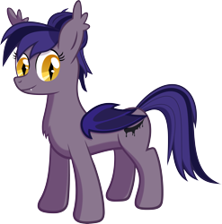 Size: 4943x5000 | Tagged: safe, artist:xiagu, derpibooru import, oc, oc only, oc:inky, bat pony, pony, absurd resolution, fangs, fluffy, hair bun, looking at you, simple background, smiling, solo, transparent background, vector