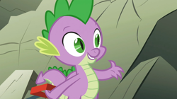 Size: 1054x592 | Tagged: safe, derpibooru import, screencap, spike, dragon, a dog and pony show, solo