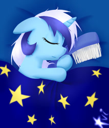 Size: 510x600 | Tagged: safe, artist:avialexis25, derpibooru import, minuette, sleeping, solo, toothbrush