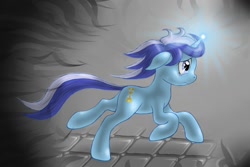 Size: 1500x1000 | Tagged: safe, artist:skorpionletun, derpibooru import, minuette, magic, running, solo