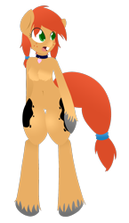 Size: 952x1644 | Tagged: safe, artist:jade meteor, derpibooru import, oc, oc only, oc:pippy smudgebutt, anthro, anthro oc, collar, solo