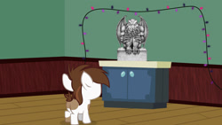 Size: 1400x788 | Tagged: safe, artist:dan-moran, artist:evil-dec0y, pipsqueak, earth pony, pony, colt, cthulhu, exploitable meme, male, meme, pipsqueak's shrine, solo