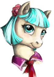 Size: 2247x3187 | Tagged: safe, artist:goldkit, derpibooru import, coco pommel, rarity takes manehattan, bust, portrait, solo