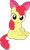 Size: 688x1161 | Tagged: safe, artist:stillfire, apple bloom, earth pony, pony, apple bloom's bow, female, note, red mane, solo, yellow coat