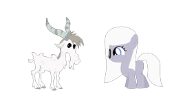 Size: 700x400 | Tagged: safe, artist:sleeplessponies, oc, oc only, goat, filly, glasses, simple background, smiling, transparent background