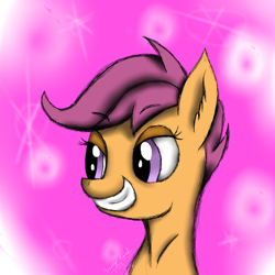 Size: 894x894 | Tagged: safe, artist:overdriv3n, scootaloo, pegasus, pony, female, filly, simple background, solo