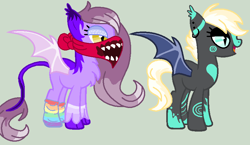 Size: 818x474 | Tagged: safe, artist:chopstickgirl241, derpibooru import, oc, oc only, bat pony, pony, adoptable, bandana