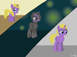 Size: 900x664 | Tagged: safe, artist:lomise, cyborg, pony, unicorn, age progression, blank flank, borg, ponified, seven of nine, star trek, star trek: voyager