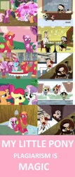 Size: 680x1584 | Tagged: safe, apple bloom, big macintosh, cheerilee, scootaloo, sweetie belle, earth pony, pony, cheerimac, cutie mark crusaders, male, op is a cuck, op is trying to start shit, plagiarism, plagiarism is magic, shipping, stallion, straight, the powerpuff girls