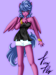 Size: 768x1024 | Tagged: safe, artist:meteora maxwell, firefly, anthro, g1, ambiguous facial structure, solo