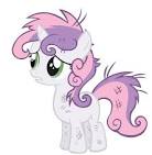 Size: 138x141 | Tagged: safe, derpibooru import, sweetie belle, lowres, messy mane, solo