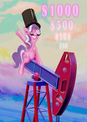 Size: 1696x2384 | Tagged: safe, artist:futurianec, diamond tiara, earth pony, pony, female, filly, oil pump, solo