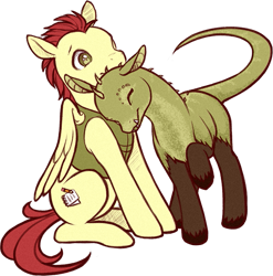 Size: 653x661 | Tagged: safe, artist:decemberdoe, oc, oc only, pegasus, pony, male, neck nuzzle, nuzzling, solo, stallion