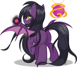 Size: 900x794 | Tagged: safe, artist:equinepalette, oc, oc only, bat pony, pony, adoptable, looking at you, looking back, plot, solo