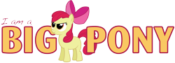 Size: 11829x4260 | Tagged: safe, artist:poniker, derpibooru import, apple bloom, absurd resolution, i am a big pony, solo