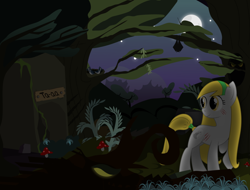 Size: 900x684 | Tagged: safe, artist:turbo740, derpibooru import, oc, oc only, earth pony, pony, forest, night, scar, solo