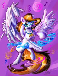 Size: 2000x2600 | Tagged: safe, artist:pimander1446, oc, oc only, oc:skybrush, pegasus, pony, glasses, necklace, solo