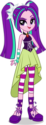 Size: 280x752 | Tagged: safe, artist:xebck, aria blaze, equestria girls, rainbow rocks, .svg available, clothes, high heels, looking at you, simple background, sleeveless, solo, spooky thumbnail, svg, transparent background, vector