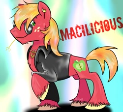 Size: 900x821 | Tagged: safe, artist:noretreat--nosurrender, big macintosh, earth pony, pony, earring, male, solo, stallion, sunglasses