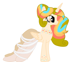 Size: 881x732 | Tagged: safe, artist:crystalstoneglow, oc, oc only, alicorn, pony, alicorn oc, clothes, dress, smiling, solo