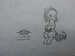 Size: 1280x960 | Tagged: safe, artist:wimcrustum, derpibooru import, oc, oc only, fallout equestria, monochrome, solo