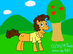 Size: 1024x768 | Tagged: safe, artist:fester1124, cheese sandwich, earth pony, pony, pinkie pride, brown mane, male, orange coat, stallion