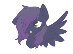 Size: 1032x774 | Tagged: safe, artist:ink-n-heart, oc, oc only, oc:rome silvanus, pegasus, pony, bust, green eyes, multicolored hair, portrait, rome, solo, tongue out, wings