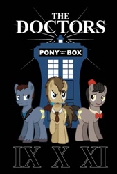 Size: 488x720 | Tagged: artist needed, safe, doctor whooves, archers, detectives, doctor who, eleventh doctor, fez, football players, hat, marksmen, martial artists, ninth doctor, performers, sonic screwdriver, swordfighters, tardis, tenth doctor, war criminal, war heroes