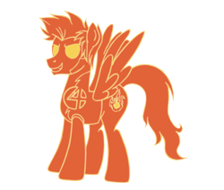 Size: 2603x2205 | Tagged: safe, artist:edcom02, human torch, johnny storm, ponified, simple background, solo, spiders and magic: capcom invasion, spiders and magic: rise of spider-mane, transparent background