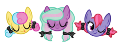 Size: 1700x650 | Tagged: safe, artist:ivyhaze, derpibooru import, oc, oc only, pony, adoptable, female, floating head, mare, pigtails, tongue out, wink