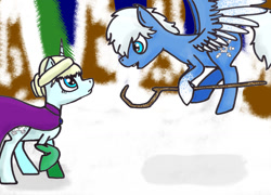 Size: 1024x739 | Tagged: safe, artist:lrusu, derpibooru import, pony, crossover, crossover shipping, elsa, female, frozen (movie), jack frost, jelsa, male, ponified, rise of the guardians, shipping, straight