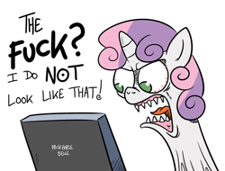 Size: 1280x973 | Tagged: safe, artist:catfood-mcfly, sweetie belle, fury belle, solo, vulgar